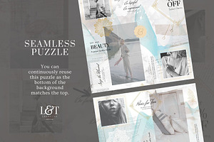 Teal Gold INSTAGRAM PUZZLE Template