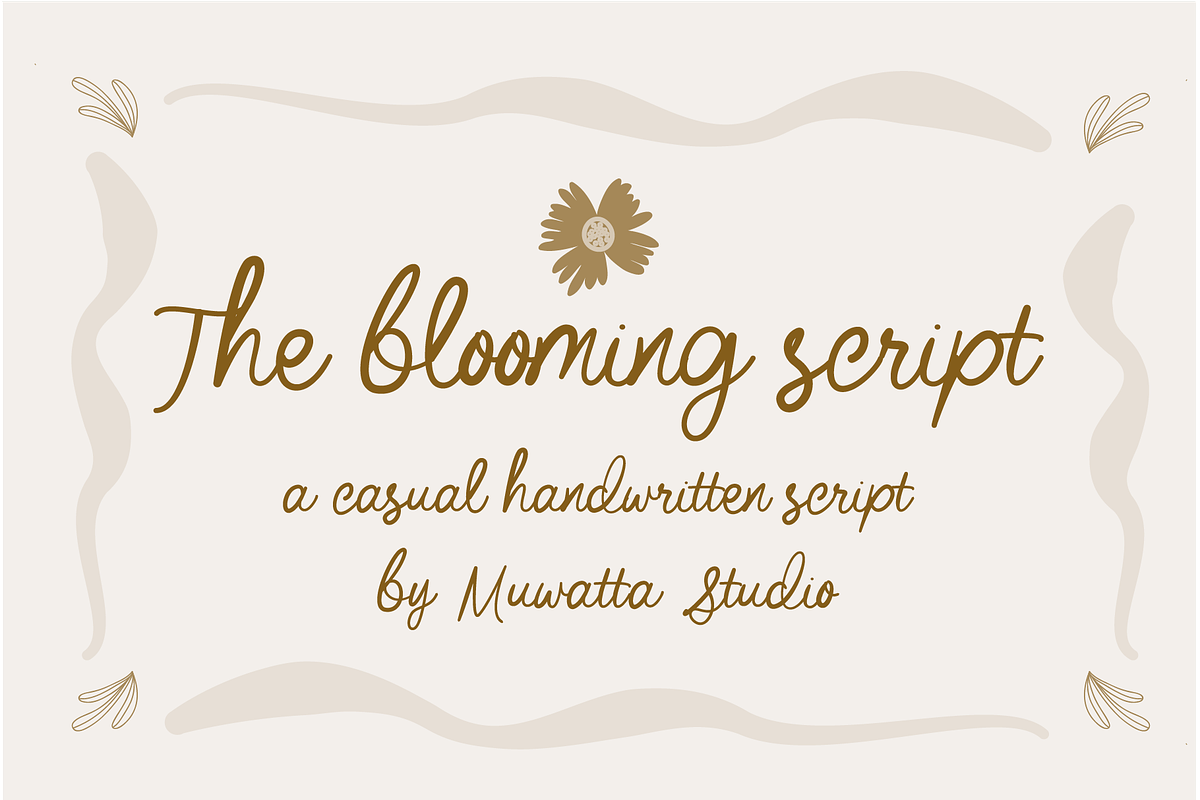 The Blooming Script, a Script Font by Muwatta Studio (Photo 1 of 11)