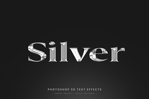 Silver metal text effect PSD