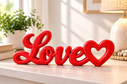 Love Heart Cursive Word SculptureSTL, a Scene 3D Model by Layerology (Thumbnail 2 of 3)