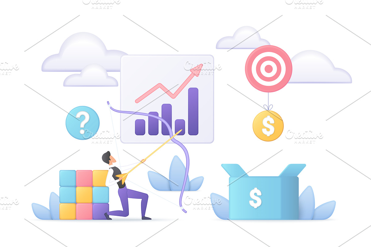 Business solution strategy concept, a Finance Illustration by Lemberg Vector