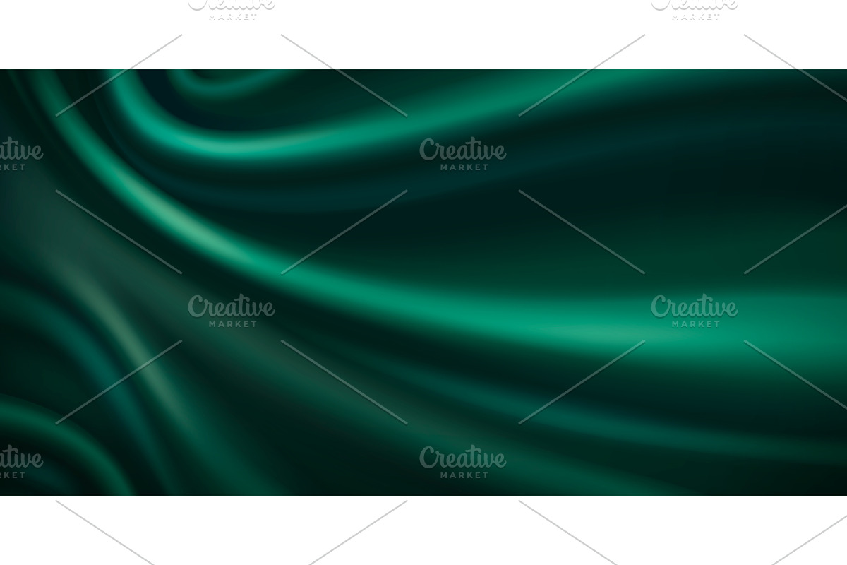 Luxury emerald green silk velvet, an Illustration by art PVP - market