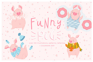 Funny pig - calendar 2019