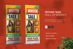 Winter Sale - Roll Up Banner, a Print Template by VUNIRA