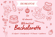 Whimsical bachelorette valentine day, a Decorative Illustration by Bielousova Art (Thumbnail 1 of 8)