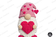 Yarn Crochet Valentines Gnome PNG, an Illustration by Dream Creation (Thumbnail 1 of 5)