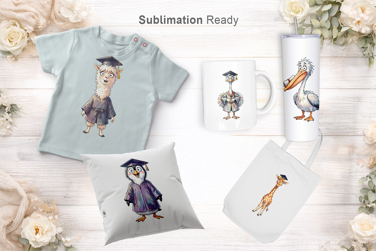 Funny Animal Graduation Sublimation, an Illustration by Artnoy (Photo 6 of 8)