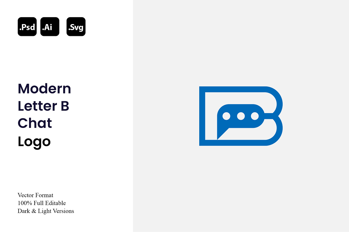 Modern Letter B Chat Logo, a Branding & Logo Template by Luxury Logos (Photo 1 of 4)