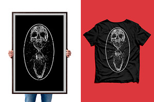 Skull Hourglass T-shirt Design