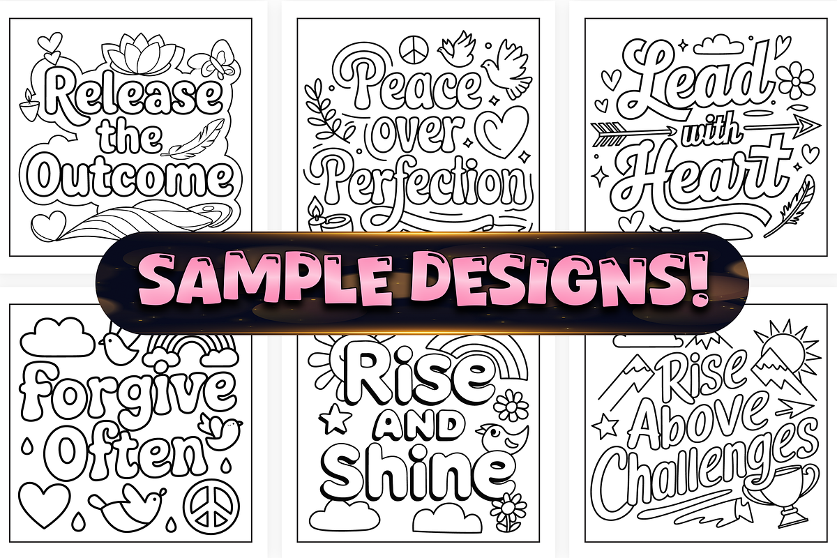 Easy Inspirational Words Coloring, a Decorative Illustration by Craftsbeefy (Photo 2 of 4)
