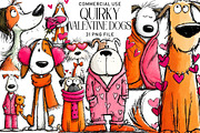 Quirky Valentine Dogs Clipart, an Illustration by Daily.Designs (Thumbnail 1 of 5)