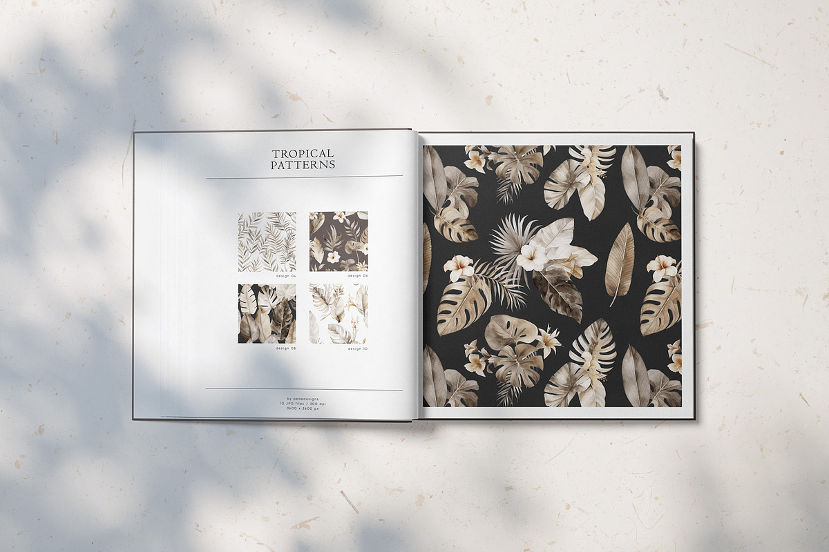 Tropical Leafy Patterns, a Pattern Graphic by PeDe Designs
