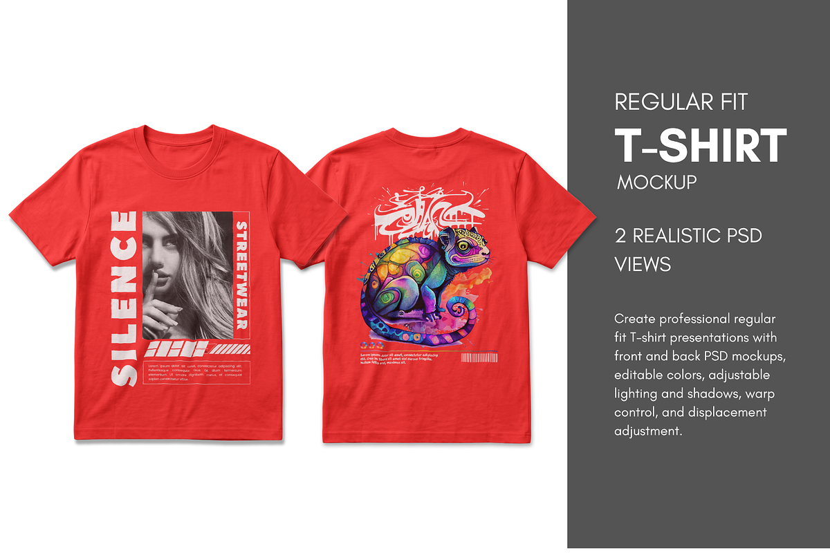 Regular T-Shirt Mockup Front & Back, a Shirt Mockup by Pixel Foundry (Photo 1 of 3)