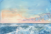 Watercolor Ocean, a Background Graphic by Printable Treasure (Thumbnail 7 of 13)