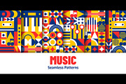 Music and sound seamless patterns, a Decorative Illustration by Buch&Bee (Thumbnail 1 of 3)