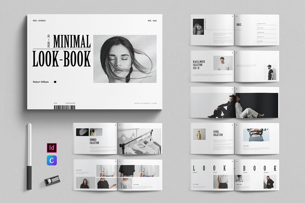 Minimal Lookbook Template Landscape, a Magazine Template by E-Type (Photo 1 of 8)