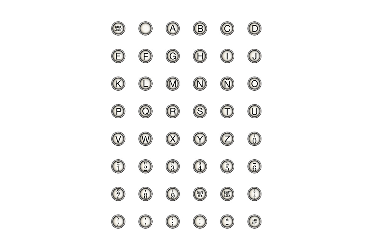 Old typewriter PNG keys, an Object Graphic by The Graphic Parade (Photo 8 of 9)