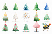 Watercolor Christmas Tree Clipart, an Illustration by Libby Wishes (Thumbnail 6 of 6)