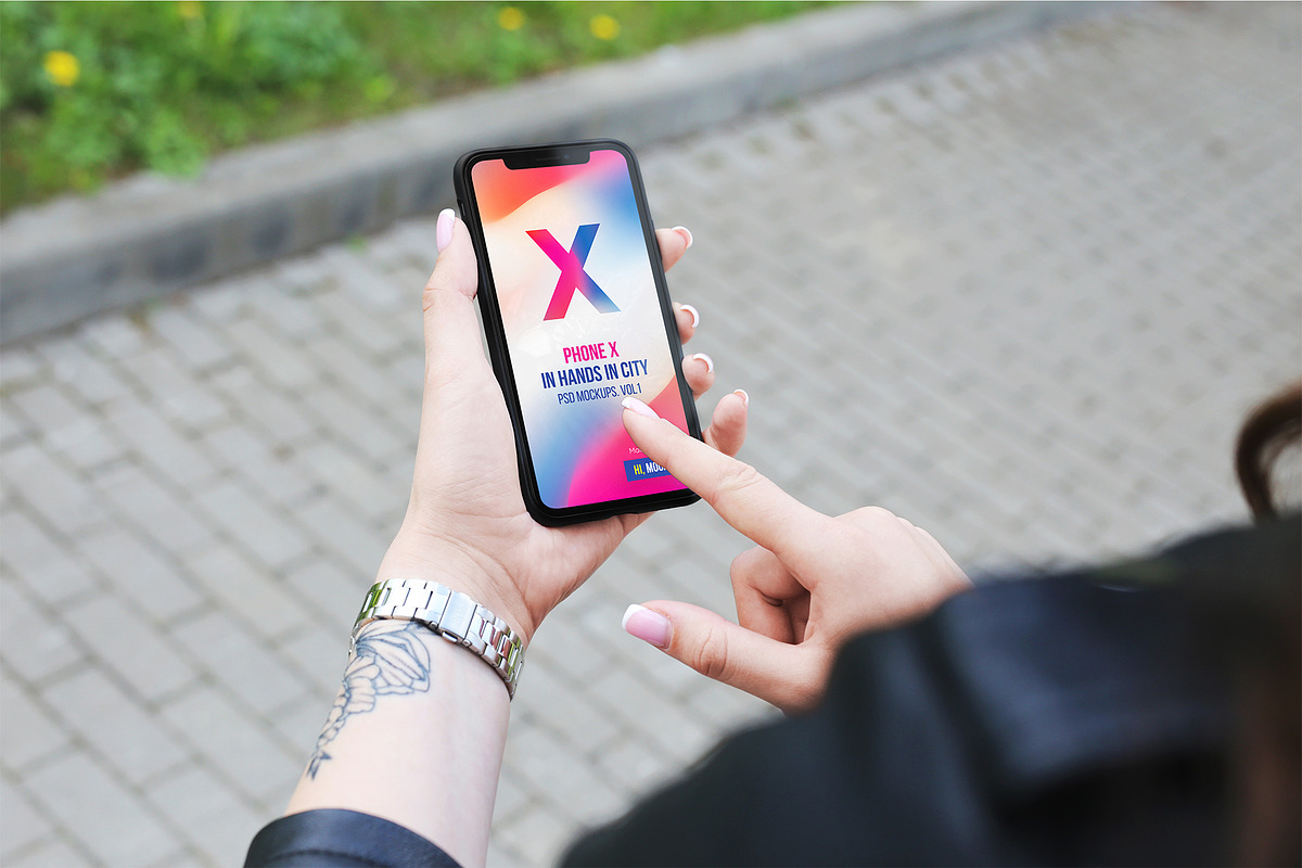iPhone X in Hands City PSD Mockups, a Product Mockup by Hi, Mock-Up! (Photo 15 of 17)