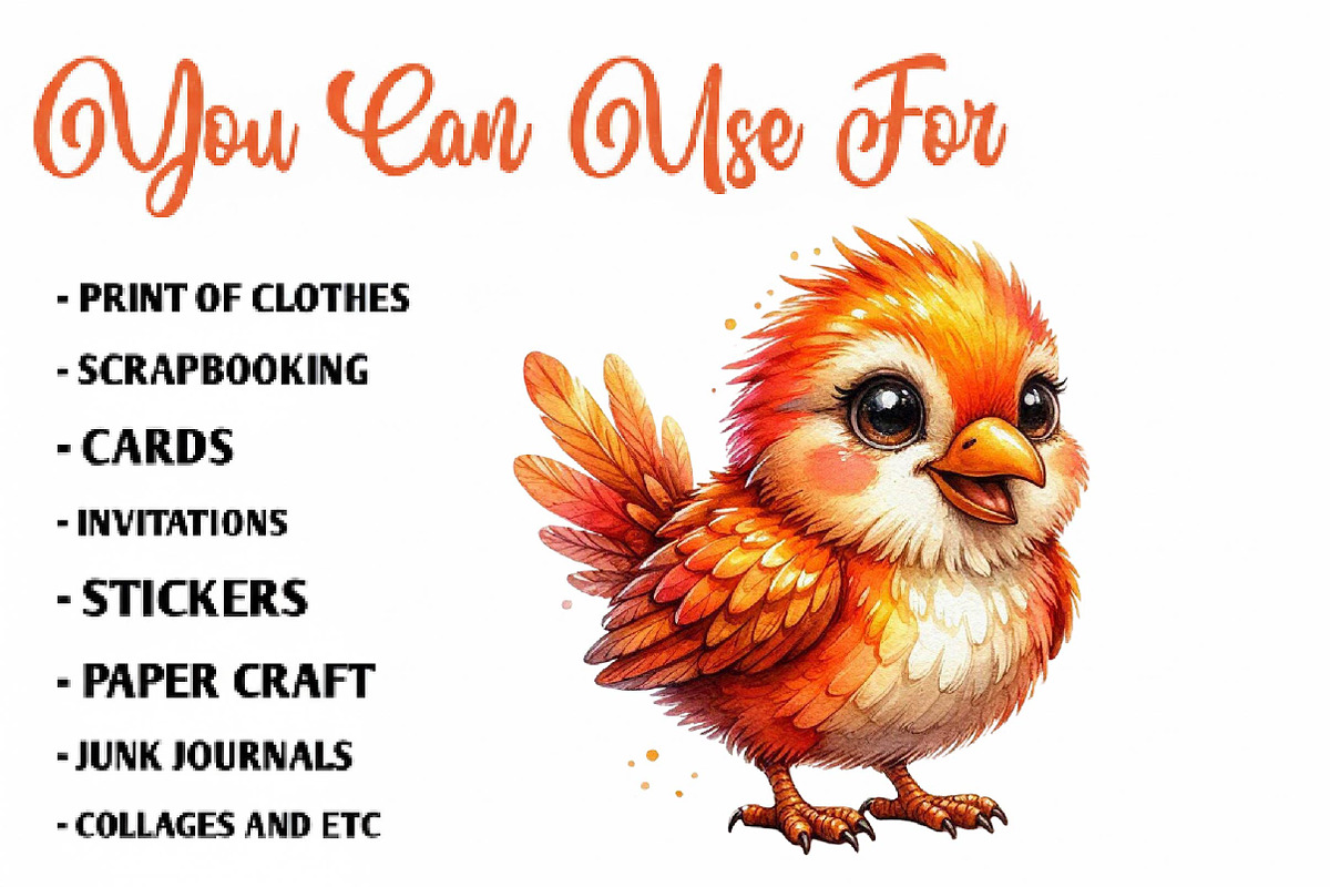 Cute Funny Birds Sublimation Clipart, a Seasonal Illustration by CreationArt (Photo 5 of 7)