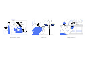 Use of sensors isolated cartoon, a Technology Illustration by Visual Generation