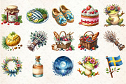 Swedish Midsummer Party Clipart, an Illustration by Rose Art (Thumbnail 2 of 6)