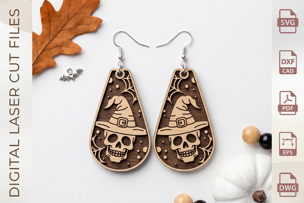 Halloween Earring SVG Collection, an Object Graphic by WoodoraCut (Photo 10 of 11)