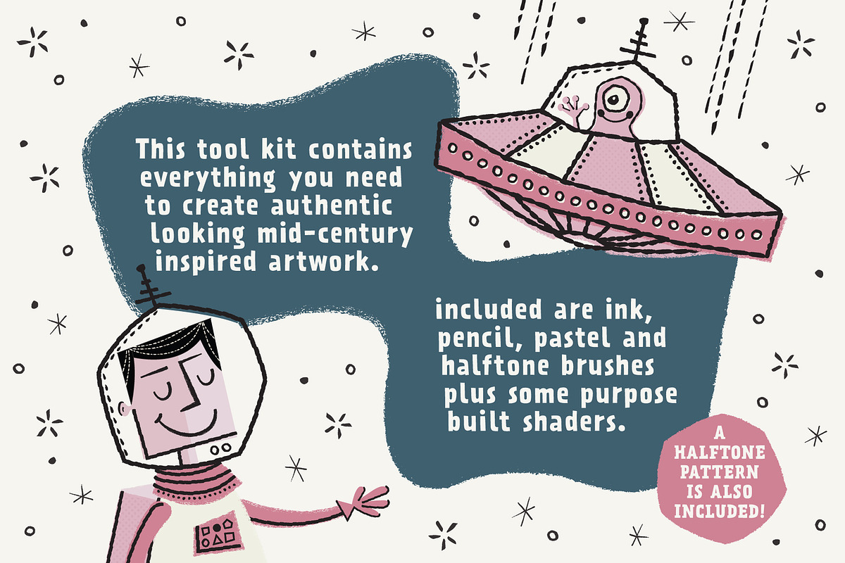 Mid-Century Illustrator Brushes preview 2