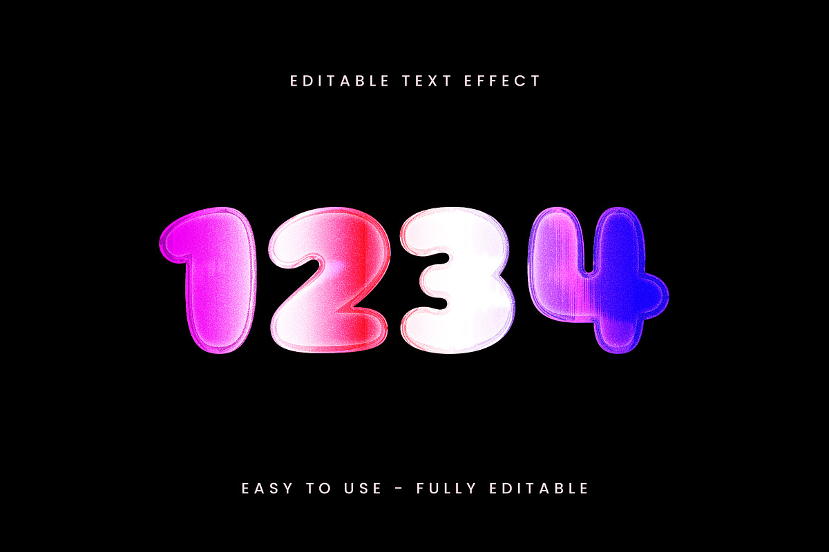 Glossy Gradient Rounded Text Effect preview 2