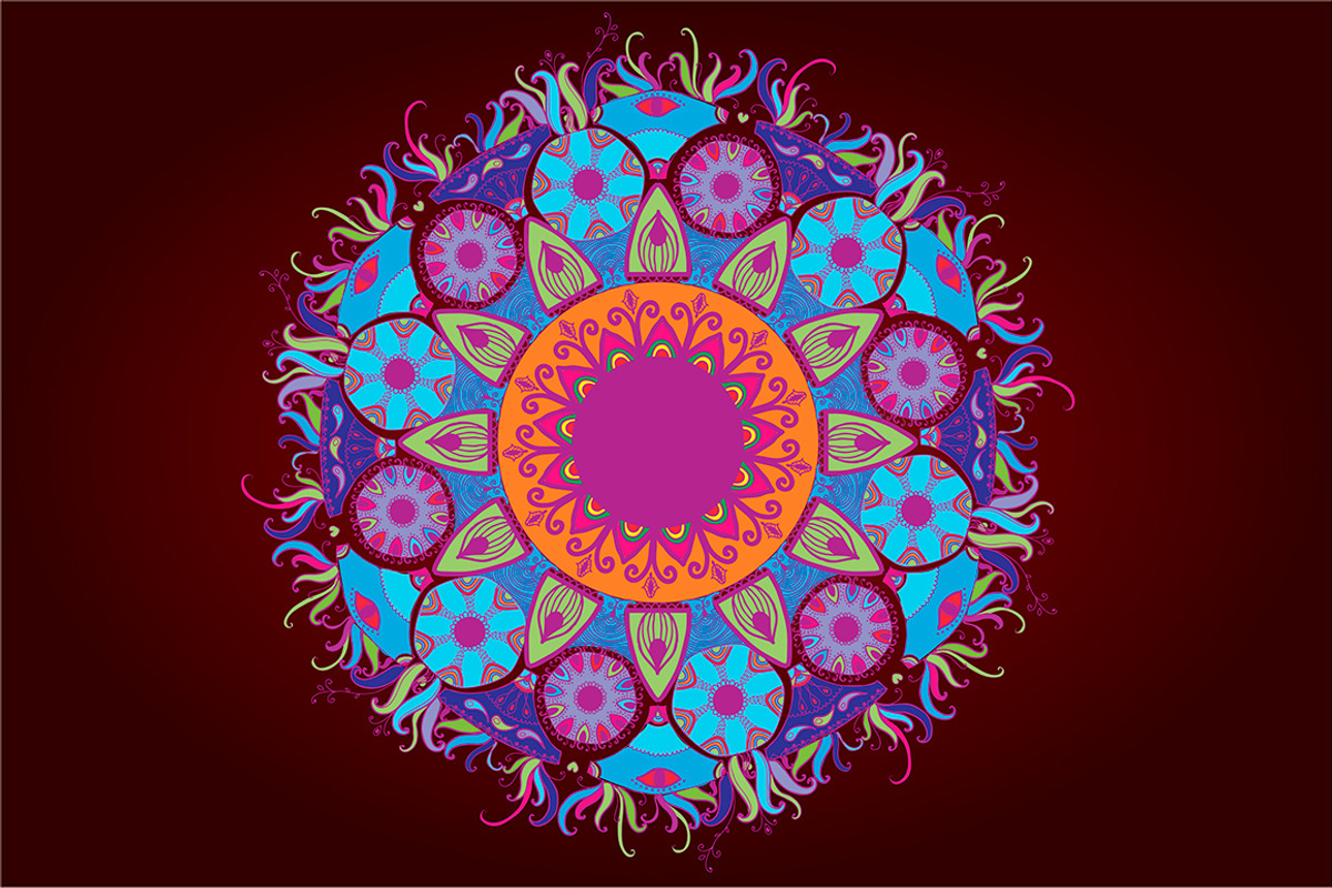 Set of four Ornamental round pattern preview 3