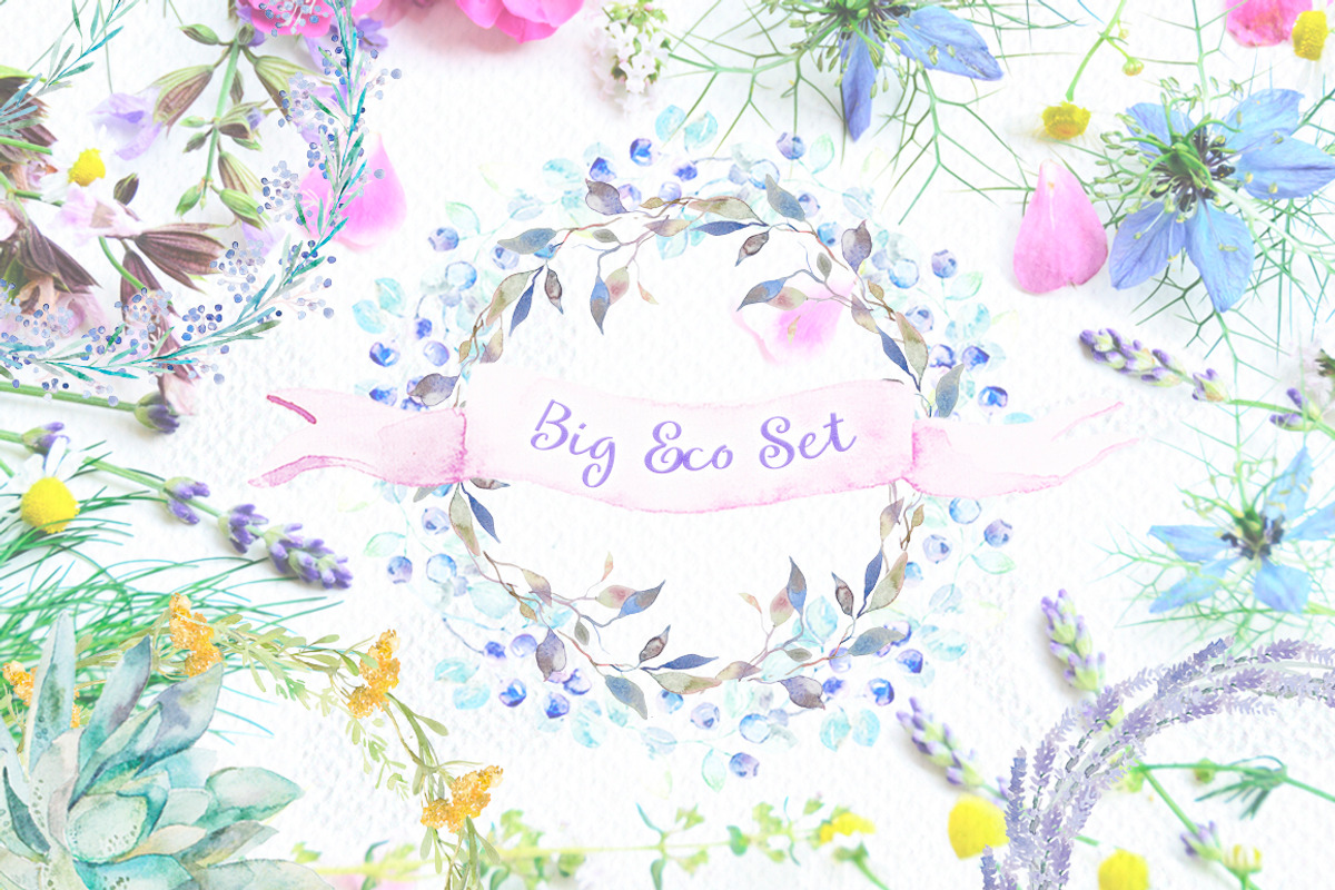 Watercolor Eco Set, an Illustration by Elizaveta (Photo 1 of 5)