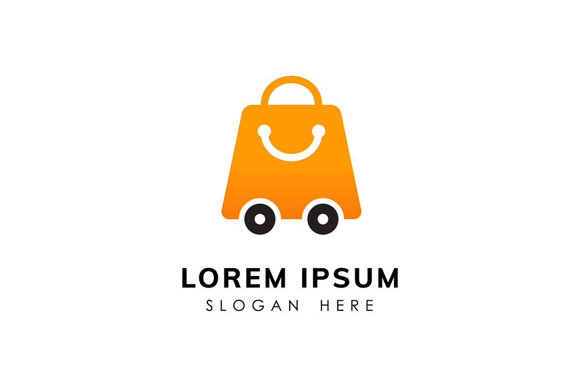 happy shop logo design concept, a Branding & Logo Template by Distrologo