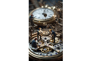 Miniature workers assembling, an Illustration by tilialucida