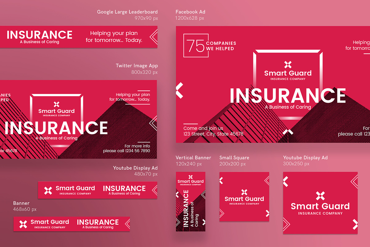 Mega Bundle | Insurance Company, a Poster Template by Amber Graphics (Photo 14 of 21)