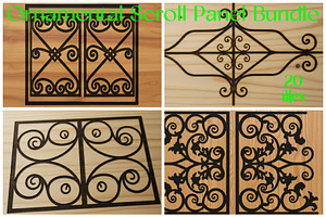 Ornamental Scroll Panel Bundle, a Decorative Illustration by Creativeshirt