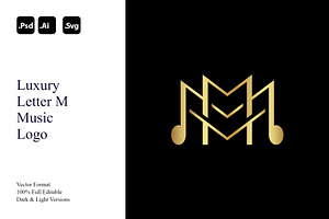 Luxury Letter M Music Logo, a Branding & Logo Template by Luxury Logos