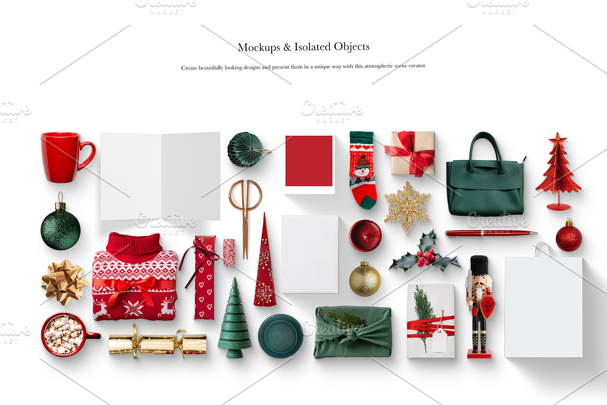 02_Traditional Christmas Scene, a Books & Magazine Mockup by Kzara Visual Concepts (Photo 4 of 7)