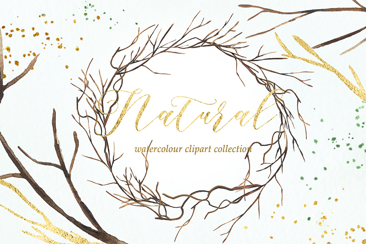 Natural winter. Watercolor clipart., an Illustration by LABFcreations (Photo 6 of 7)