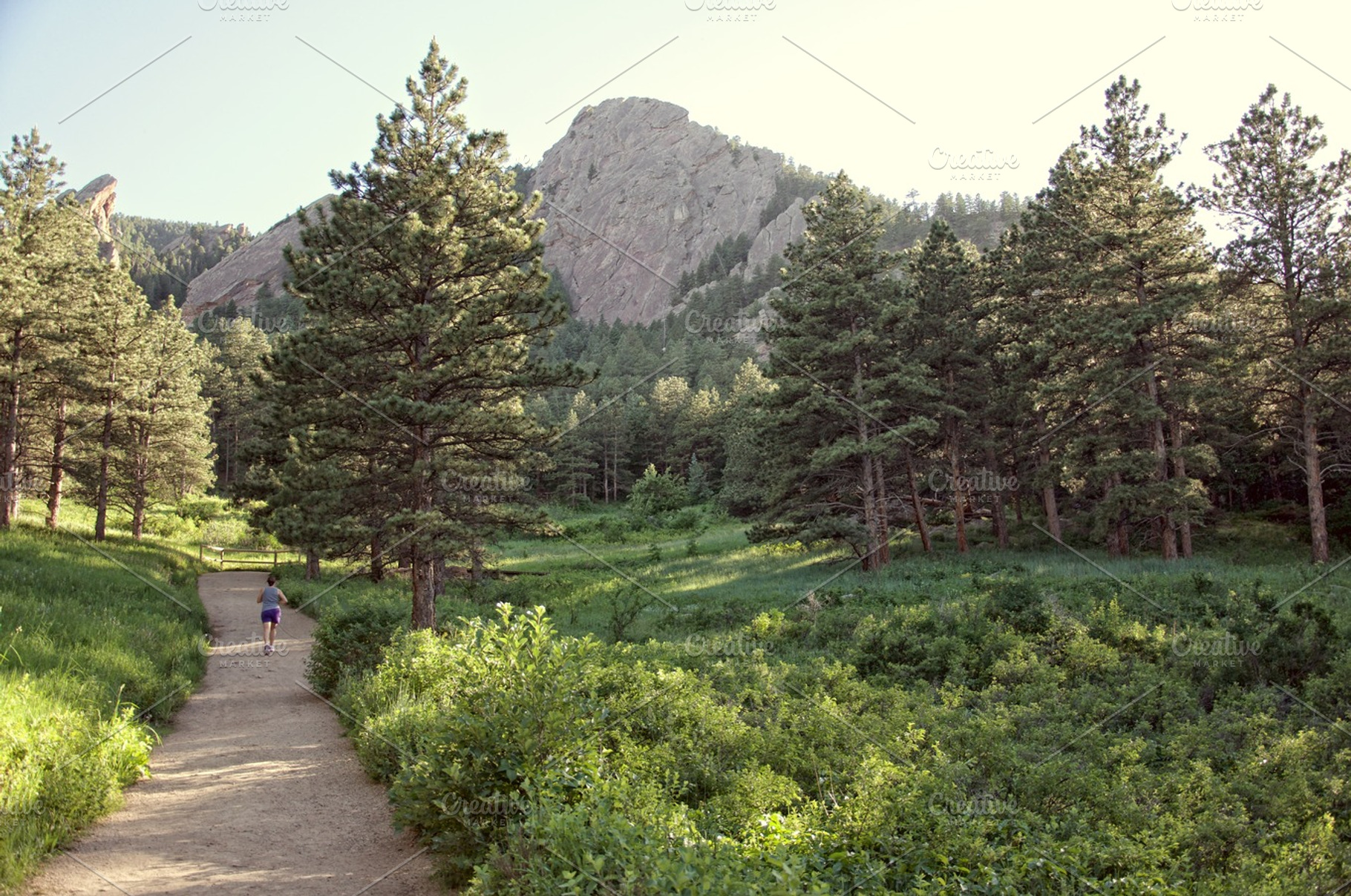 Girl Running on Path, Boulder, CO., a Nature Photo by Crux Creative