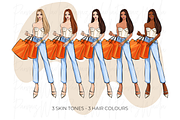 Shopping Girls clipart png, an Illustration by Parinaz Wadia Design (Thumbnail 6 of 10)
