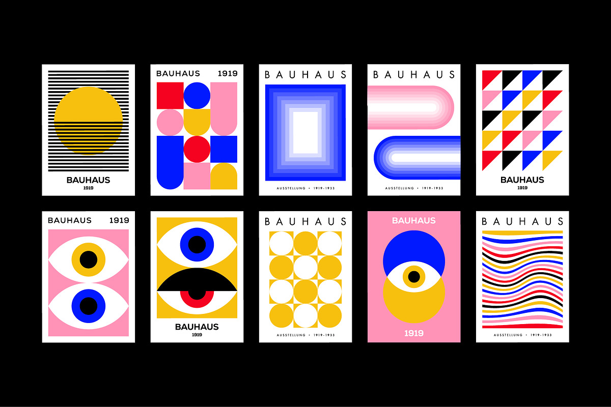 40 Bauhaus Posters Vector Set, a Poster Template by PixelMind (Photo 8 of 8)