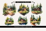 Cabin in the Woods PNG Clipart, an Object Illustration by Geniecreativestudio (Thumbnail 5 of 9)