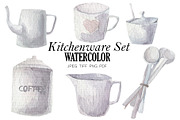 Watercolor kitchenware set, an Illustration by My watercolor shop (Thumbnail 1 of 7)