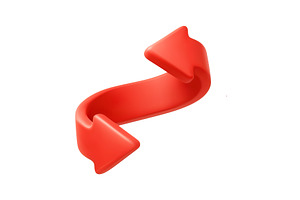 3D red Refresh or Sync Arrows Icon, an Object Illustration by ModVector
