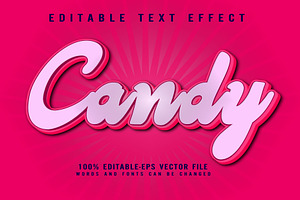 Candy 3d Editable Text Vector Effect