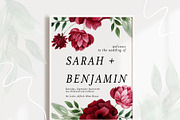 Burgundy and Gold Floral Collection, an Illustration by One and Only Paper (Thumbnail 5 of 6)