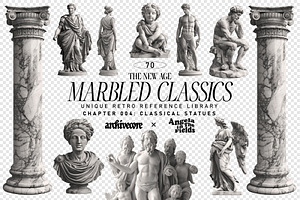 MARBLED CLASSICS Vintage Graphics, an Object Graphic by angelainthefields
