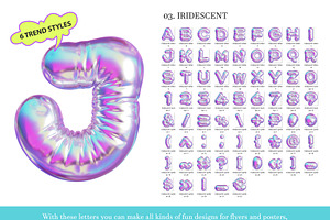 3D Inflated Type 2 Letters, Numbers