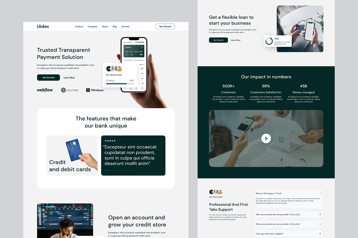 Uidex Banking SaaS Website, a Landing Page Template by Ahmed Rubel (Photo 3 of 4)