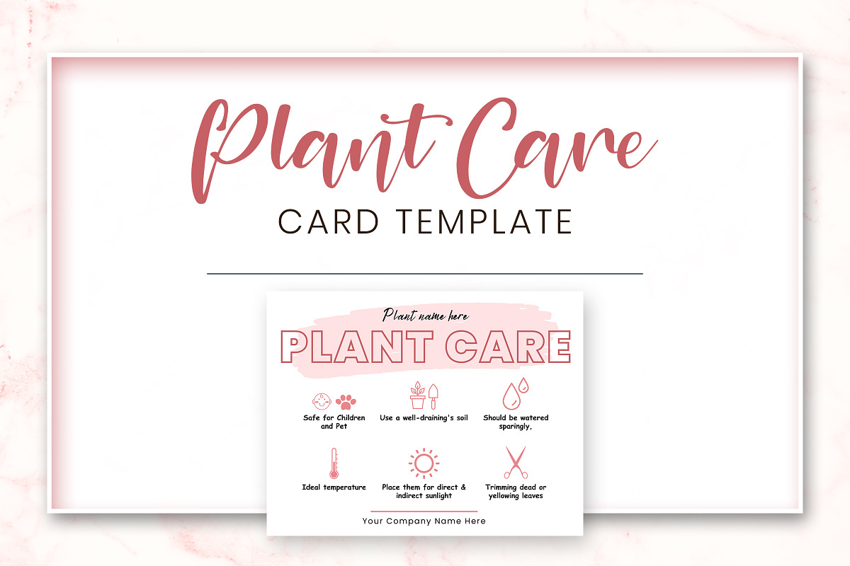 Plant Care Card Template, a Design Template by Snapybiz (Photo 6 of 9)